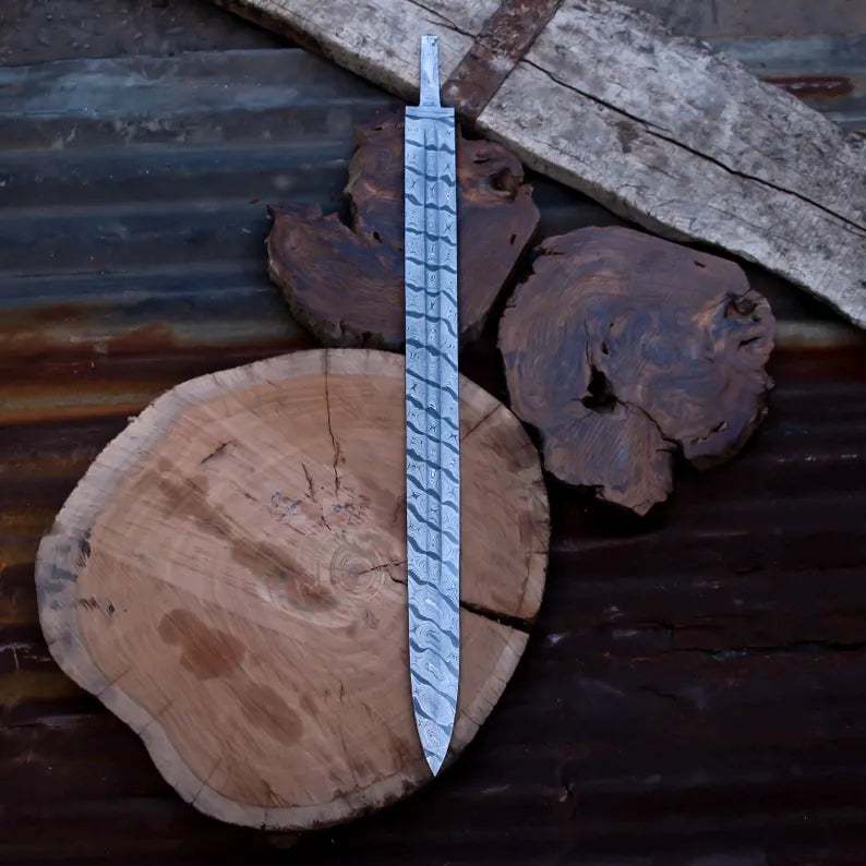 Damascene Sword Blank Blade