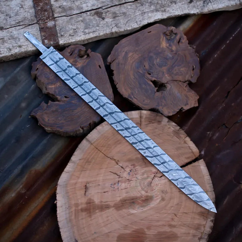 Damascene Sword Blank Blade